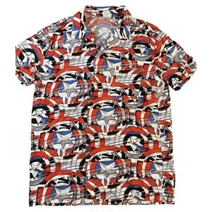 Marvel Captain America‎ Men's Short Sleeve Collared Button Shirt Size Large
